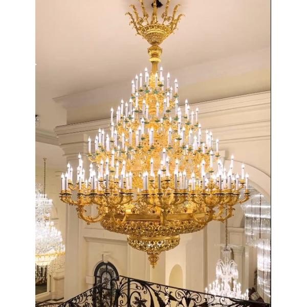 European Style Candle Chandeliers Extra Large Crystal Chandeliers For High Ceilings