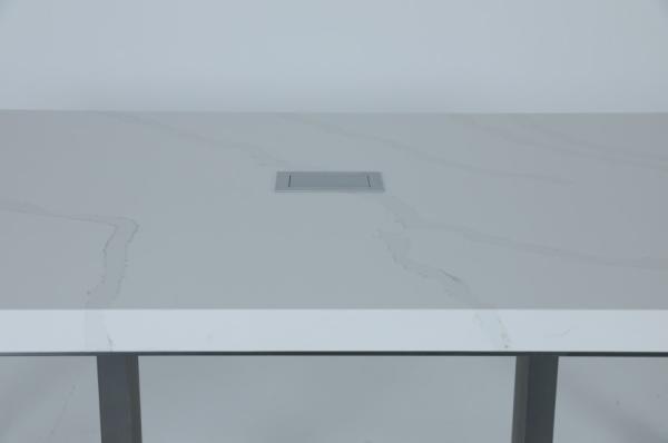 Custom Modern Style Hotel Bar Table with Stone Top and Stainless Steel Base
