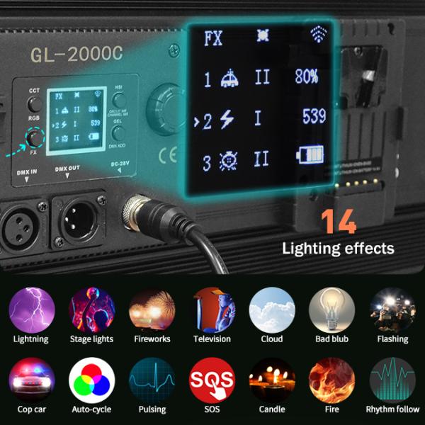 Полный металл Rgbw светодиодный фотоаппарат 200w Телевизионное оборудование Cri 95ra Для освещения видеостудии