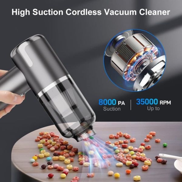 8000Pa High Power Handheld Vacuum Cleaner Cordless 3 In 1 Portable Vacuum Cleaner