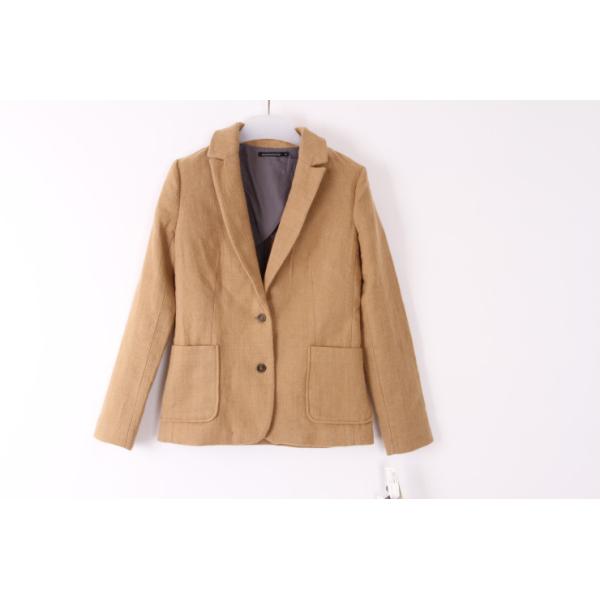 Brown 57% Cotton 43% Linen Women Casual Blazer