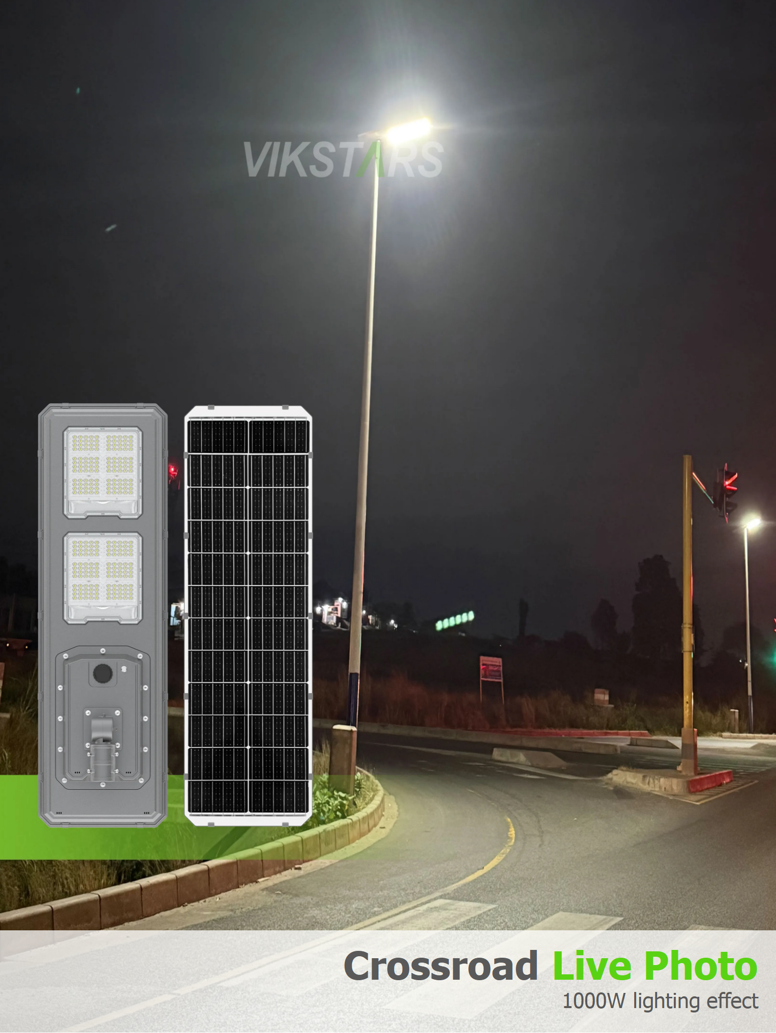 Nueva lámpara de calle solar bidireccional IP66 LED luz solar de jardín 600W 900W todo en uno luces solares de paisaje
