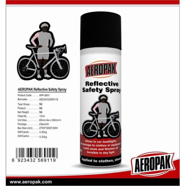 Aeropak 200mlの反射スプレー式塗料 ライト安全反射スプレー