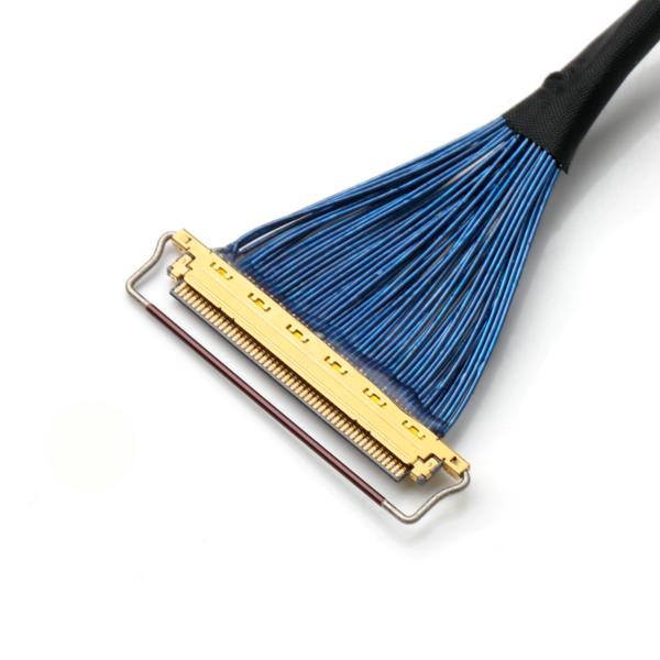 Assemblage de câble micro-coaxial à 50 broches de 0,4 mm, UL1354 40AWG, double blindage