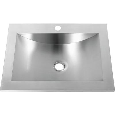 21 Executive Zero Radius SS Curved Basin Trough Sink For Bathroom