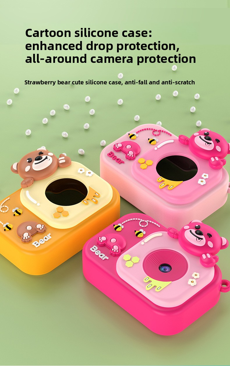 Children's Mini Camera 2-Inch Screen ABS Material Can Take Photos & Videos Play Games HD Children's Toy Cartoon Gift