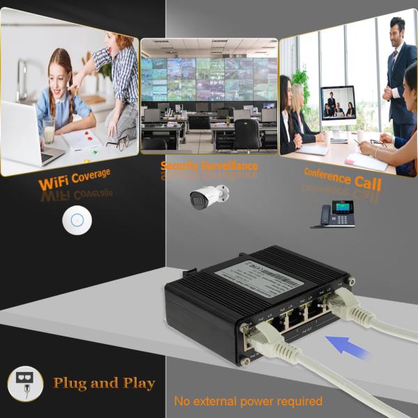 Наполнитель 1 гаван 802.3bt PoE IP40 промышленный PoE к 4 порту 802,3 Af/на репитере PoE гигабита