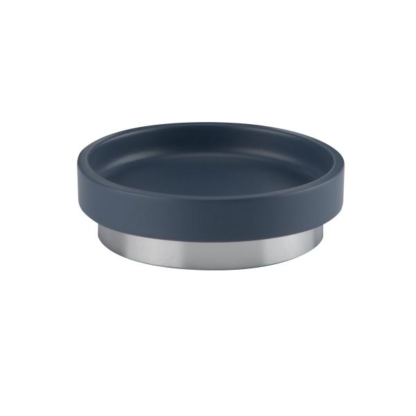 Chrome Plating Base Polyresin Bathroom Accessories Bathroom Countertop Accessories Set Round  With Pale Blue Resin