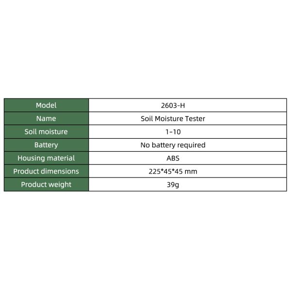 YIERYI Battery-Free Analog Soil Moisture Meter with Metal Probe Precision 0-10 Scale Hygrometer for Garden Potted Plants Farming