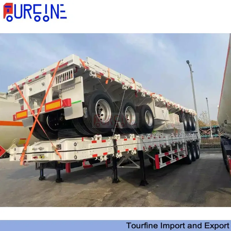 5 Axle 80 Ton Low Bed Semi Trailer With Reinforced Steel Frame For Heavy Equipment Transport