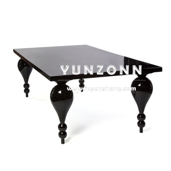 Modern Stainless Steel Rectangle Dining Table With Four Big Legs for Outdoor Events Hotels Restaurants and Halls