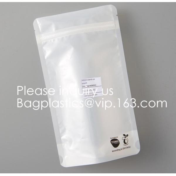 BIODEGRADABLE COMPOSTABLE, PLA, CORN STARCH PLA Stand Up Pouch Zipper Bag , Zipper Bag For Food, ECO FIRNEDLY, GREEN PAC