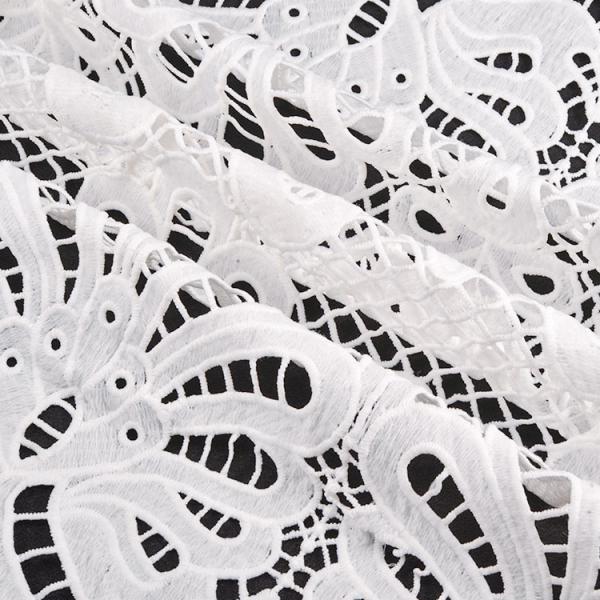 Tejido de encaje africano de bordado Tejidos de encaje hidrosolubles