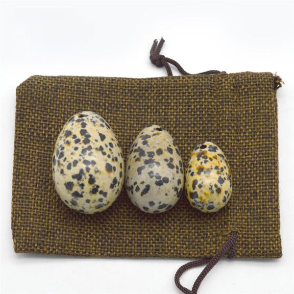 Hot Dalmatian Jasper Yoni Eggs Set for Women 3 Sizes Vibrating Jade Gemstone Eggs