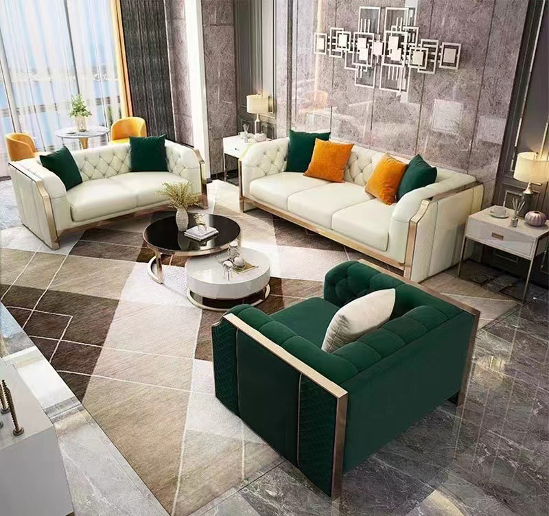 Modern Design Home Decor Sectional Sofa Set Furniture Living Room Luxury Modular 3 2 1Seater Leather Sofa