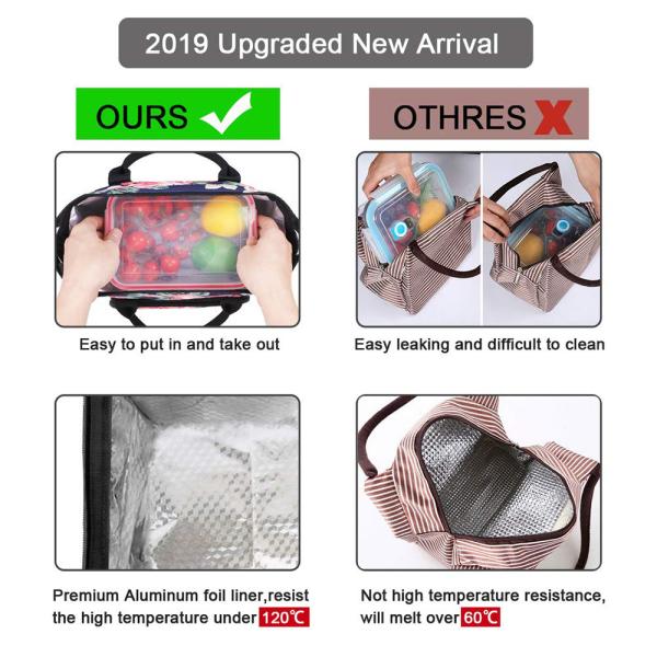 Thermal Insulated Leakproof Reusable Cooler Lunch Bags for Work Women