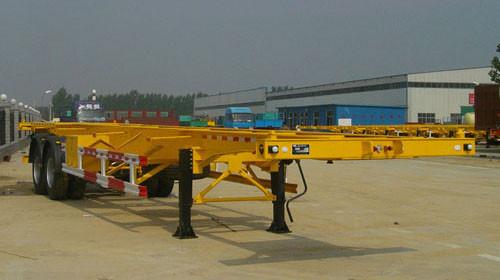 2 Axles 20 Foot Flatbed Truck Trailer With 4 Or 12 Set Twist Locks SGS Standard