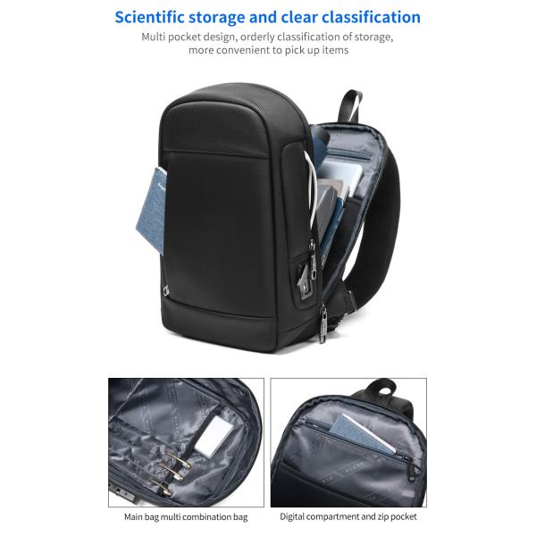 Nuevo logotipo personalizado Bolso de hombro multifuncional resistente al agua anti robo bolso de pecho hombre bolso de eslingas