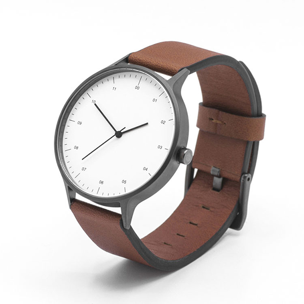 Minimalist Brown Leather Band Watch , Mens Designer Watches Brown Leather Strap