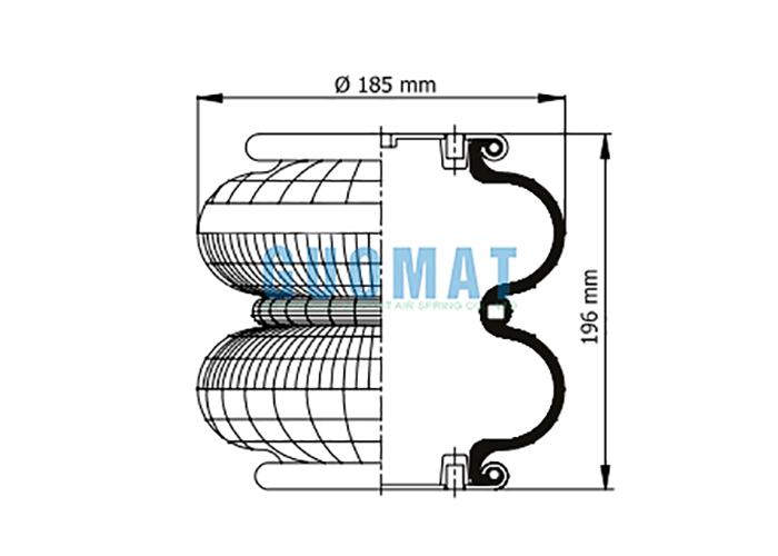2B-180 Airkraft Industrial Rubber Air Bag FD120-17 Contitech Pneumatic Shock Absorber