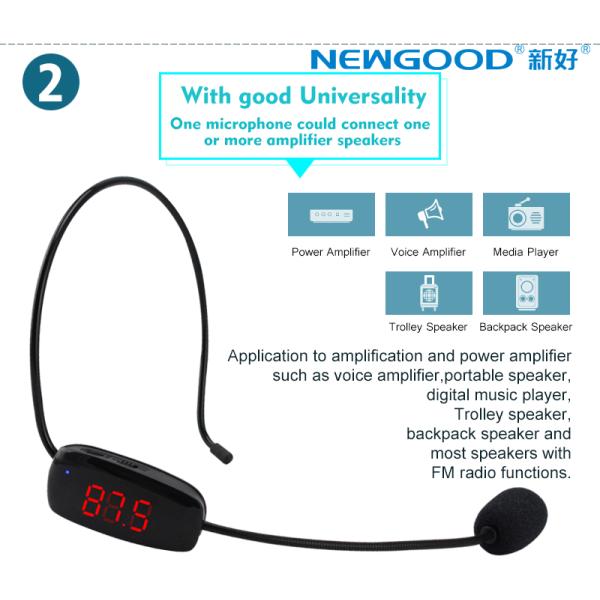 FM Professional headset wireless headset microphone for Tour Guides, Teachers, Coaches, Presentations, Costumes