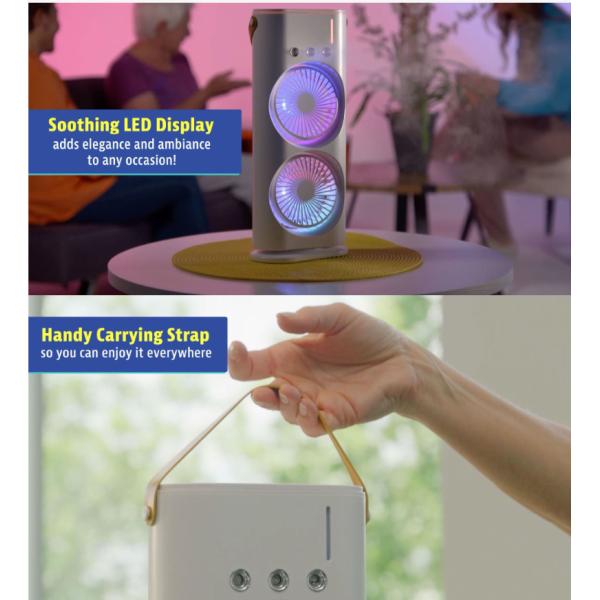 Household White Dual Fan Air Cooler with Remote Control and Cooling Function
