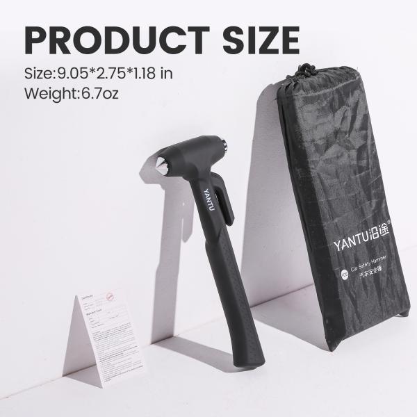 YANTU F05 Carbon Steel Long Handle Car Safety Life Hammer Auto Emergency Escape Rescue Tool Window Breaker Seatbelt Cutter Hammer