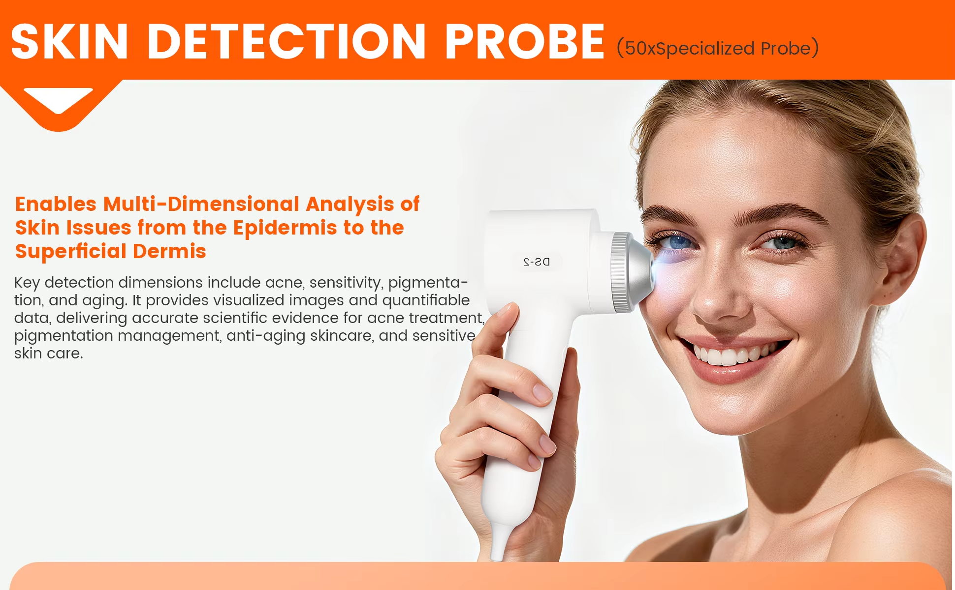 2in1 3 Spectrum Imaging 8Mp Magnified 50 Times Camera Ai Skin and Scalp Analyzer Device
