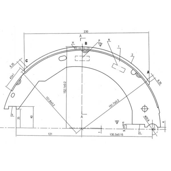 12V 12 X 2 Trailer Brake Shoes Replacement Dexter 7000 Lb Axle Brake Shoes