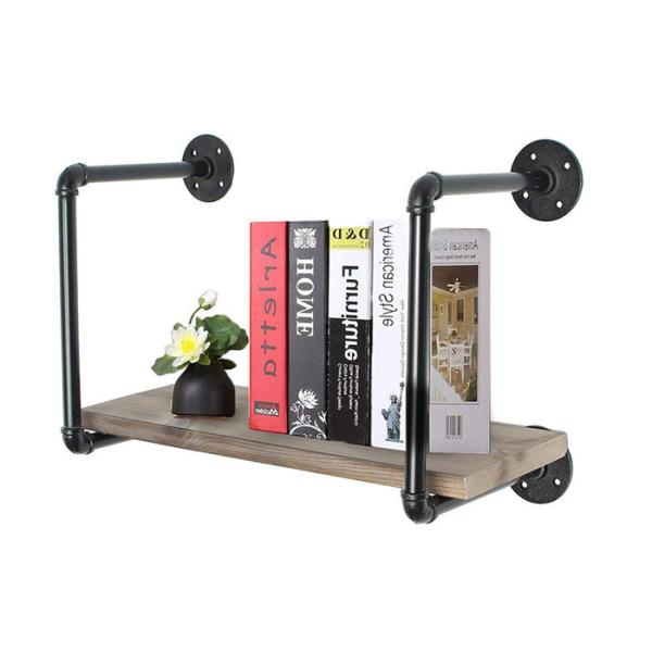 Furniture Carbon Steel Industrial Pipe Bookshelf Customized Color For Office / Bathroom