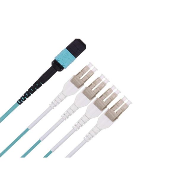 3.3 ft MPO MTP Cable to 8xLC Fan-out Patch Cord 50/125 Multimode Fiber Optic Patch Cord