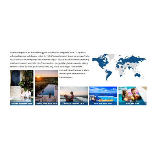 Водная вилла Бассейн Бесконечный спа с большим прозрачным акриловым и углеродным пластом