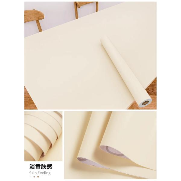 Plain Color PVC Skin Friendly Soft Film Waterproof Wallpaper For Furniture Renovation