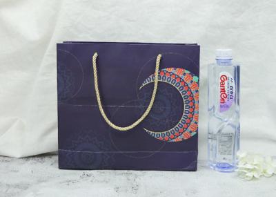 250 GSM Eco Paper Bags , White Cardboard Paper Bag With Yellow Polyester Rope
