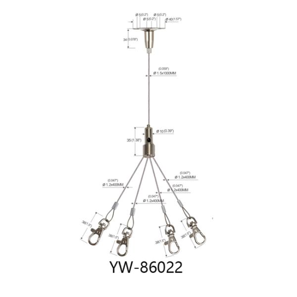 4 ноги с длиной YW86022 латуни 1000mm системы смертной казни через повешение кабеля искусства зажима омара