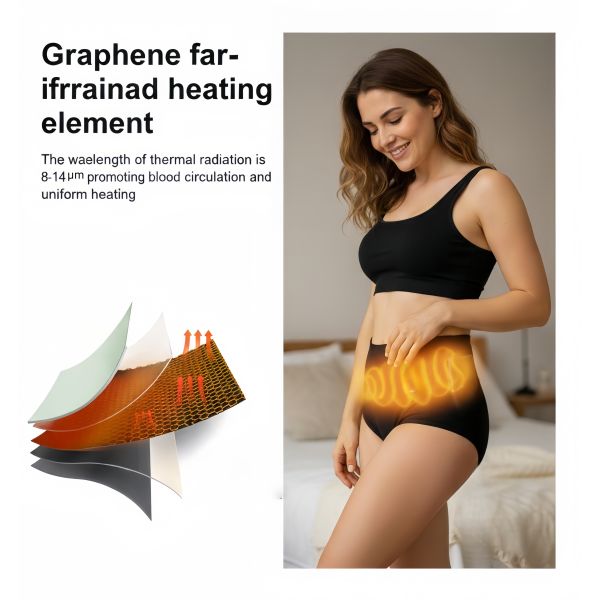 Customizable Graphene Electric Heated Panties Antibacterial For Women​ Warm Palace Heated Underwear