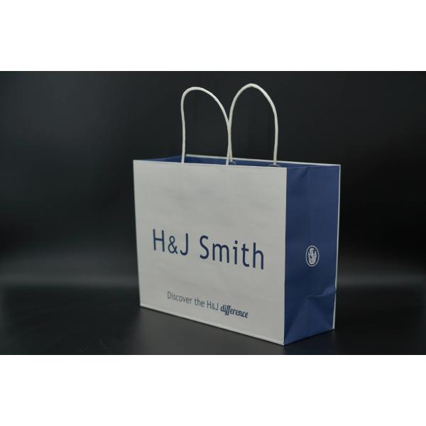Luxury Coated Eco Paper Bags Packaging Biodegradable With Twisted Paper Handles