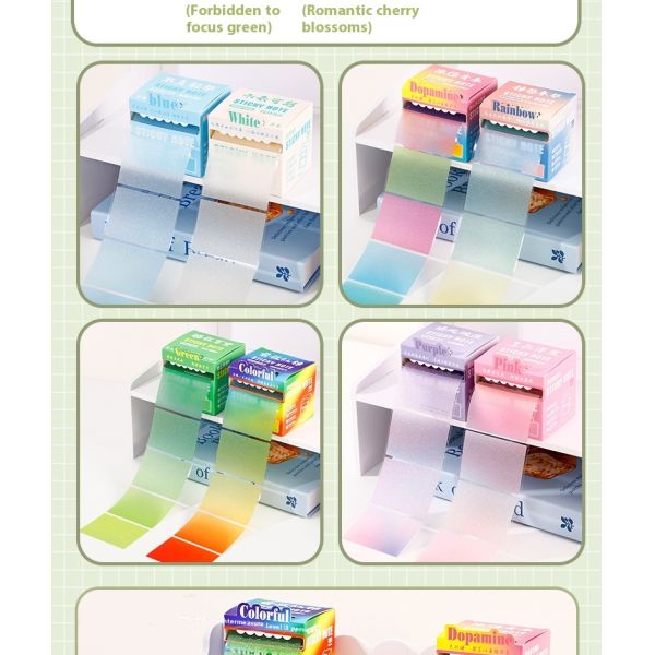 High-Appearance Colorful School Paper Sticky Notes for Students Pearlescent Transparent Self-Adhesive Memo Pad