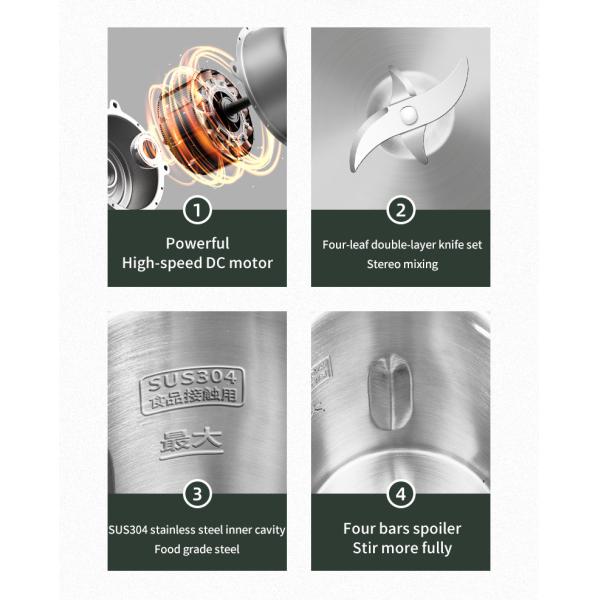 Small Automatic Choppers Meat Grinders Juicers 350ml 400W Filter Free Stirring 130W