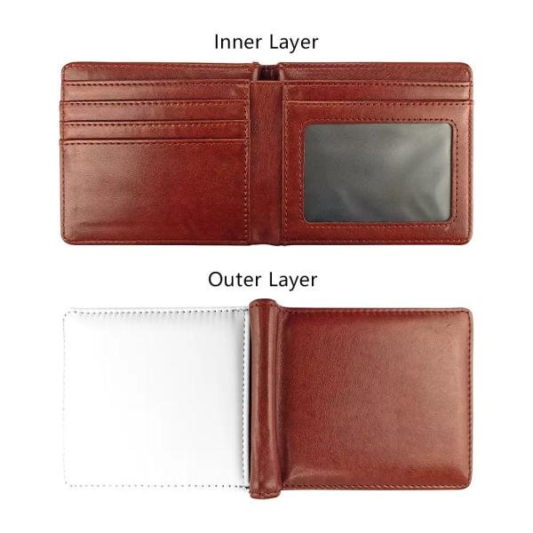 Personalized Blank Sublimation Leather Open-Top Compact Wallet With Multiple Card Slots For Men