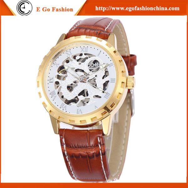 SH06 SHENHUA Luxury Leather Automatic Mechanical Skeleton Men Sport Wrist Watch Man Watch