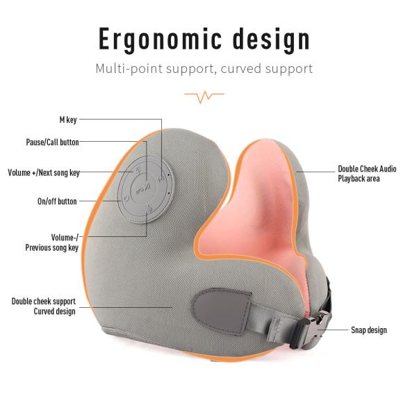 Memory Foam Neck Pillow with Bluetooth Music Function and Celebrities Pattern Design