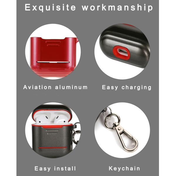 Shockproof Case Cover Portable Protective Silicone Metal Skin Cover Case for Airpods 2 & 1