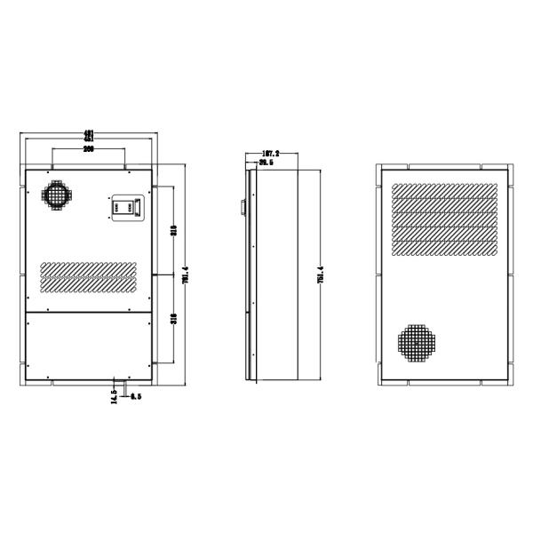 High performance AC220V 1500W outdoor cabinet air conditioners