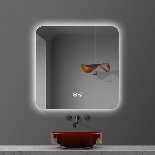 Premium Modern Luxury LED Bath Mirror Touch Switch Elegant Square Design for Hotels Elegant Apartments Hot Selling for Washrooms