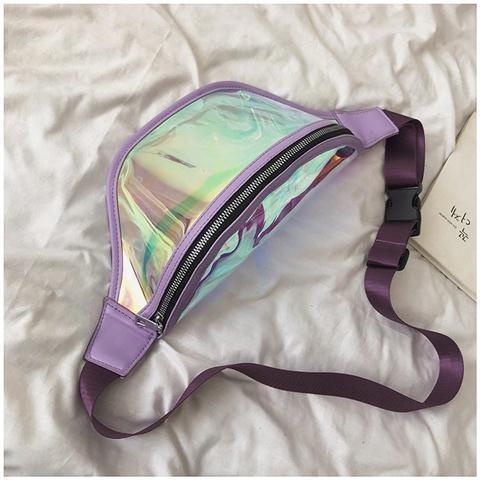 Fashion Laser Waist Bag Transparent All-Match Bag New Waist Bag Ins Women'S Messenger Bag Sports Bag