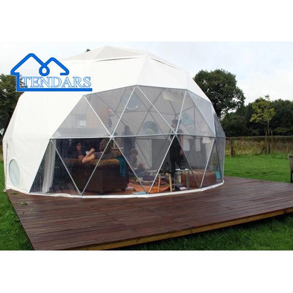 Fuera impermeable al agua Hotel de lujo Dome Glamping tienda de campaña Resort Tensile con membrana de PVDF