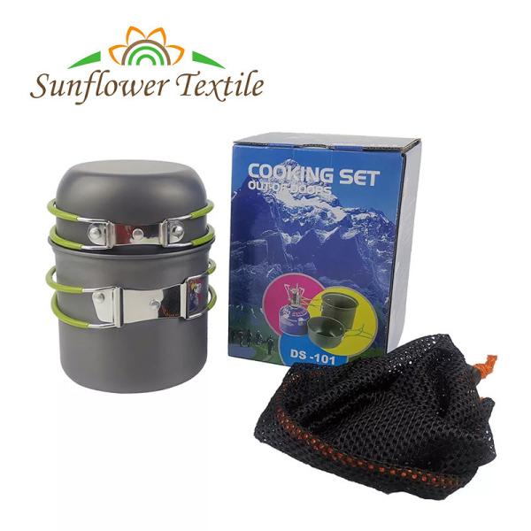 Potenciômetro de acampamento exterior do titânio e Cookware de acampamento do grupo 2PCS das bandejas