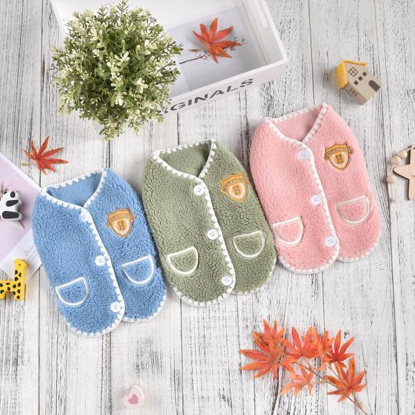 Novo Colete Preppy Colete Cute Roupas e Acessórios de Animais de Criança Roupas de Gato Teddy Inverno