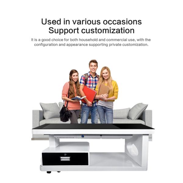 55'' Advertising Lcd Drawer Screen Interactive Touch Screen Smart Coffee Tables Game Table For Family